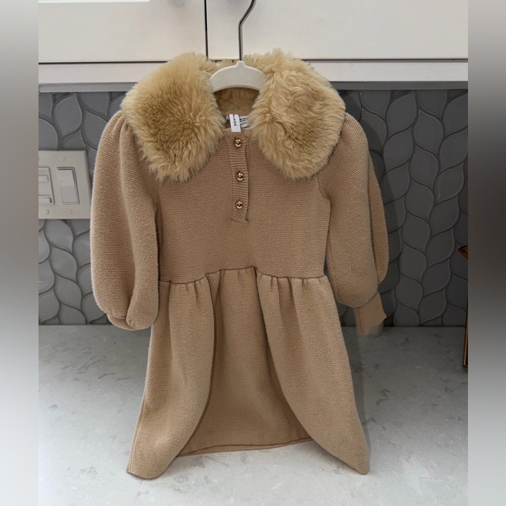 Janie and Jack tan knit sweater dress